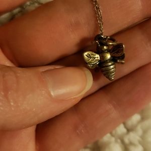 Bee necklace stamped sterling
